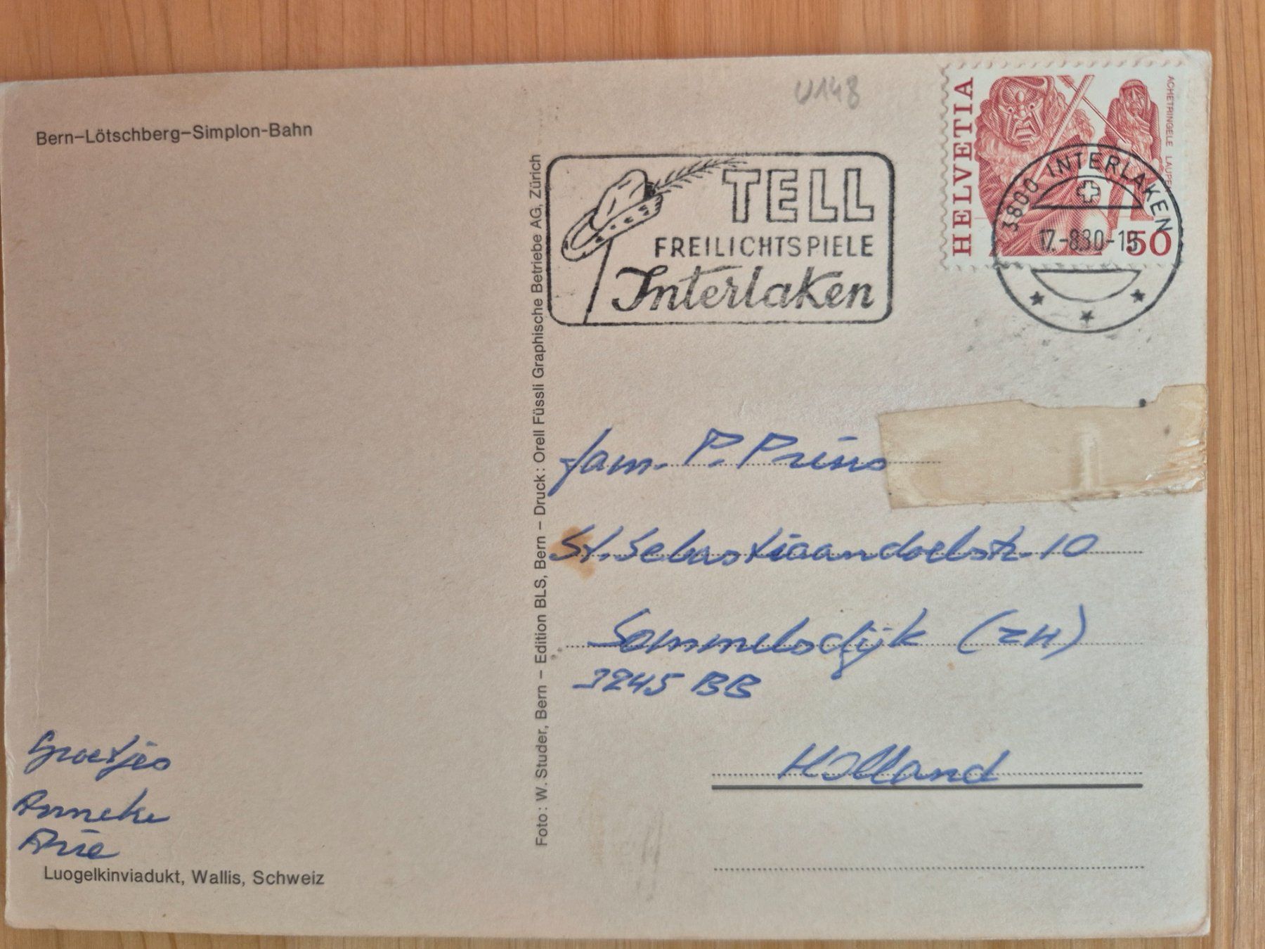 Cartoline postali: BLS - Luogelkinviadukt mit Zug – Usato da St-Léonard venduto da thipif 2