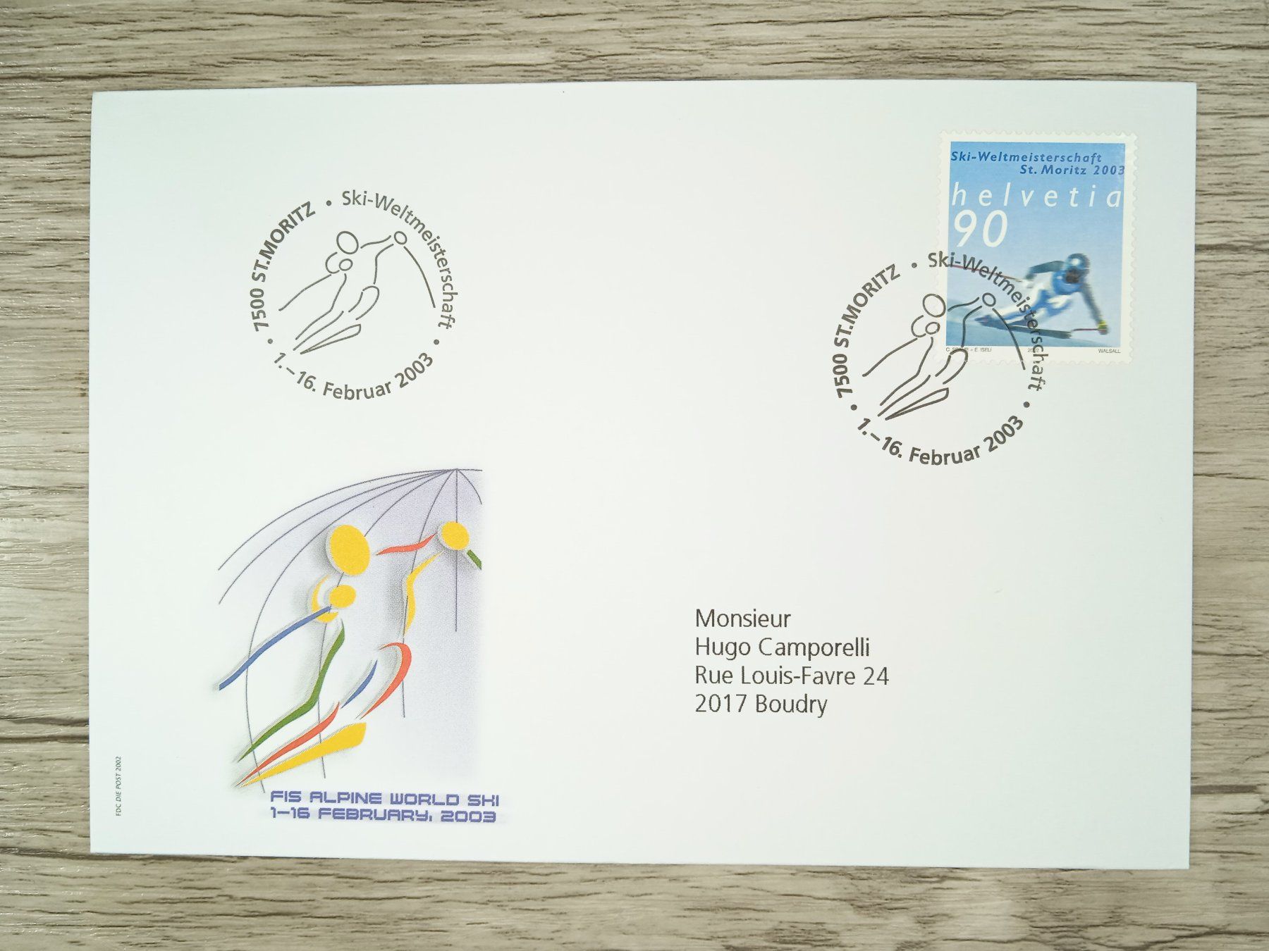 Tutti i francobolli: TR62 Enveloppe + Timbre Suisse 2003 – Usato da Cousset venduto da Patrick_Collections