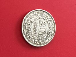 Moneta Svizzera 2 Fr. 1960 argento