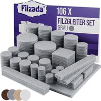 Filzgleiter Selbstklebend 106 Stück Grau Möbelgleiter Filz