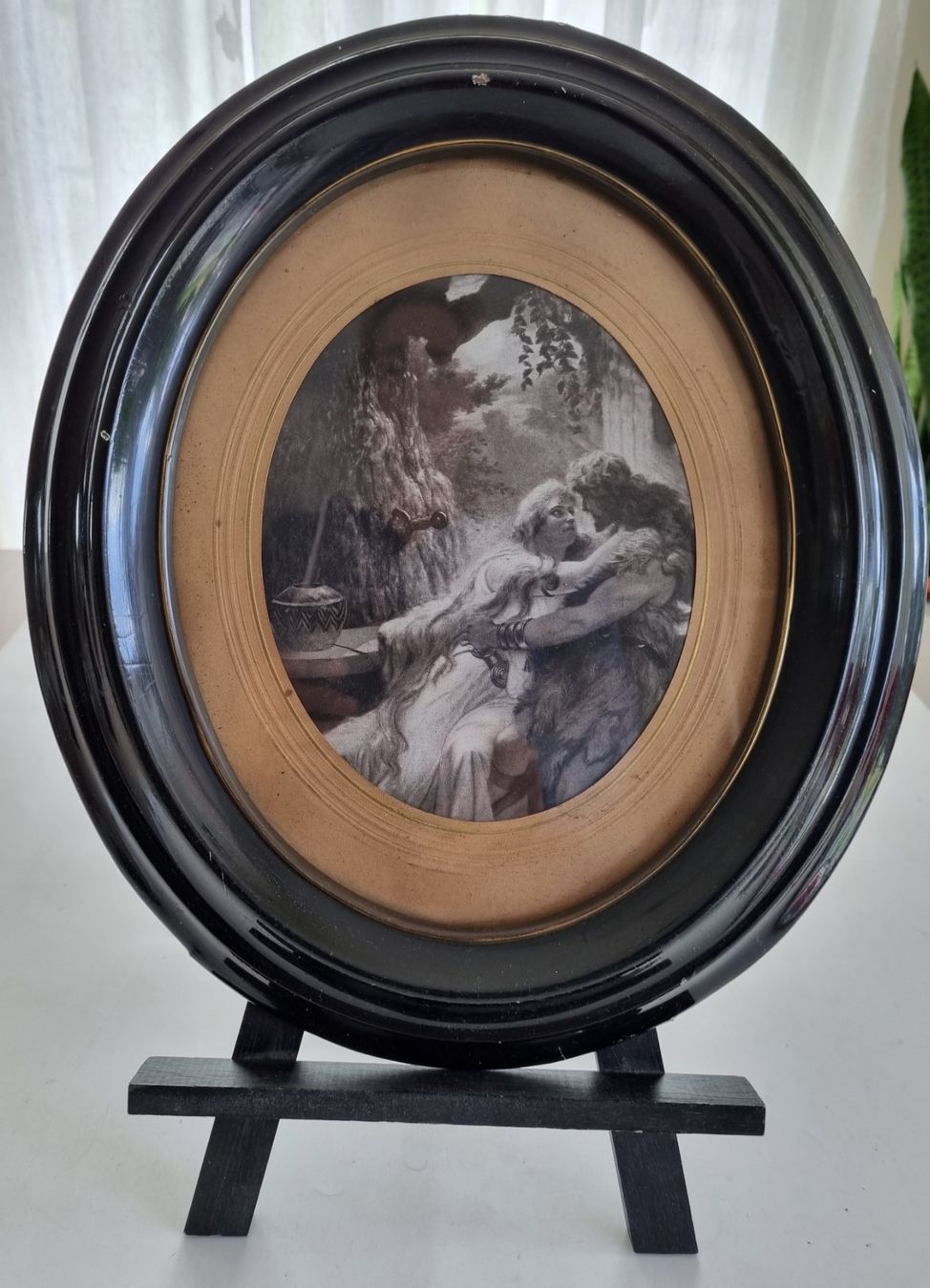 Poster & Bilder: Antikes Bild im Ovalrahmen, Romantik pur! – Gebraucht aus Opfikon von Diversamente