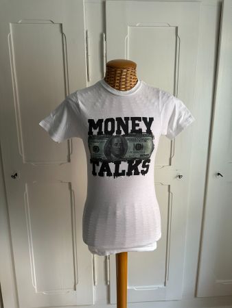 T-Shirt weiss "Money Talks" XS