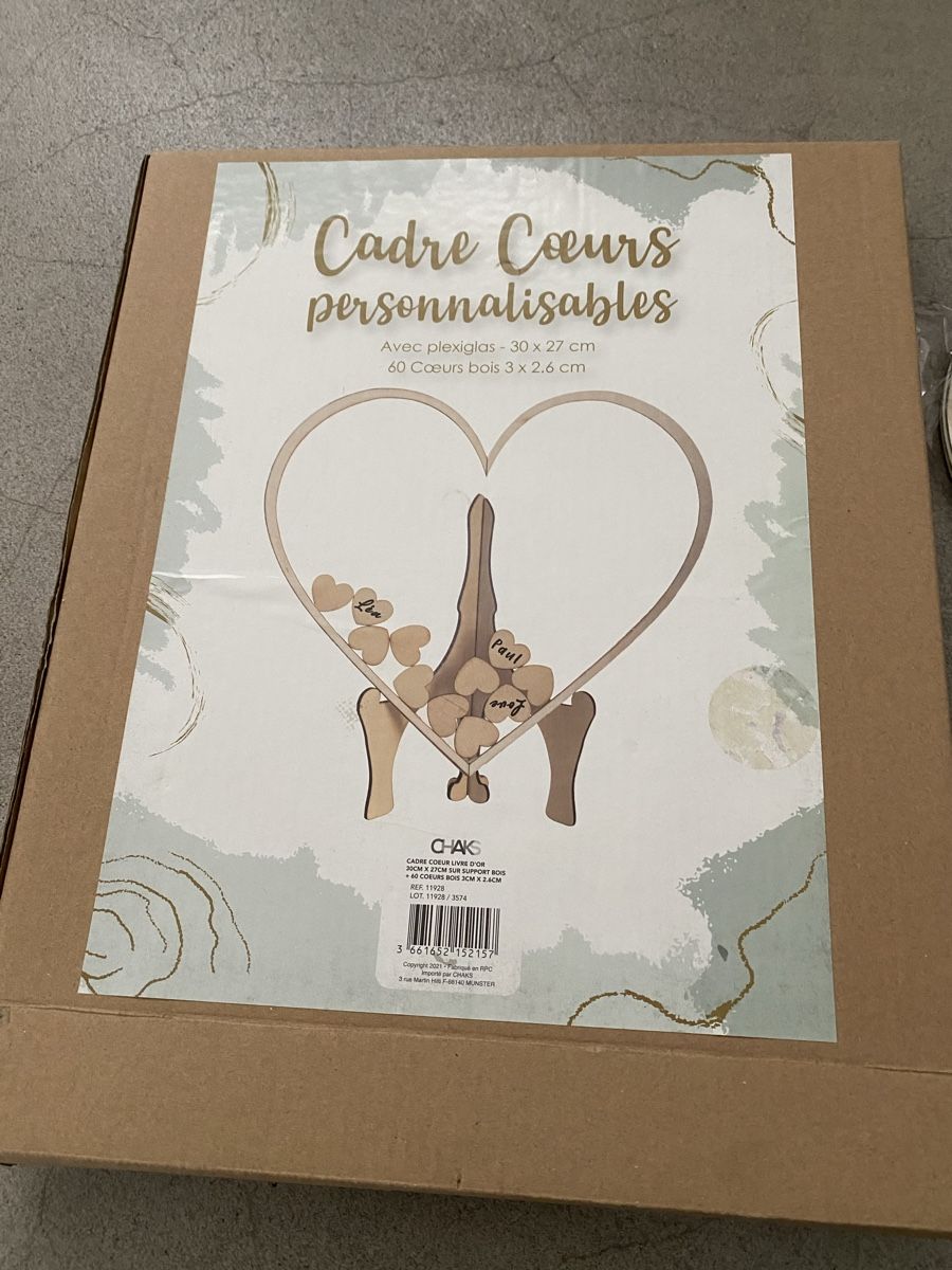 Kit bricolage: Holzherz Hochzeit Gästespiel, errinnerung – Nuovo e nell'imballaggio originale da Emmen venduto da H.Bettina
