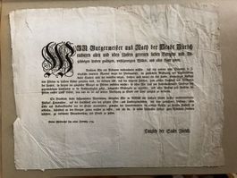Canzley Stadt Zürich: Verkaufs- u. Ausfuhrverbot Pferde 1794