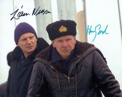 Liam Neeson & Harrison Ford - orig. sign. Grossfoto