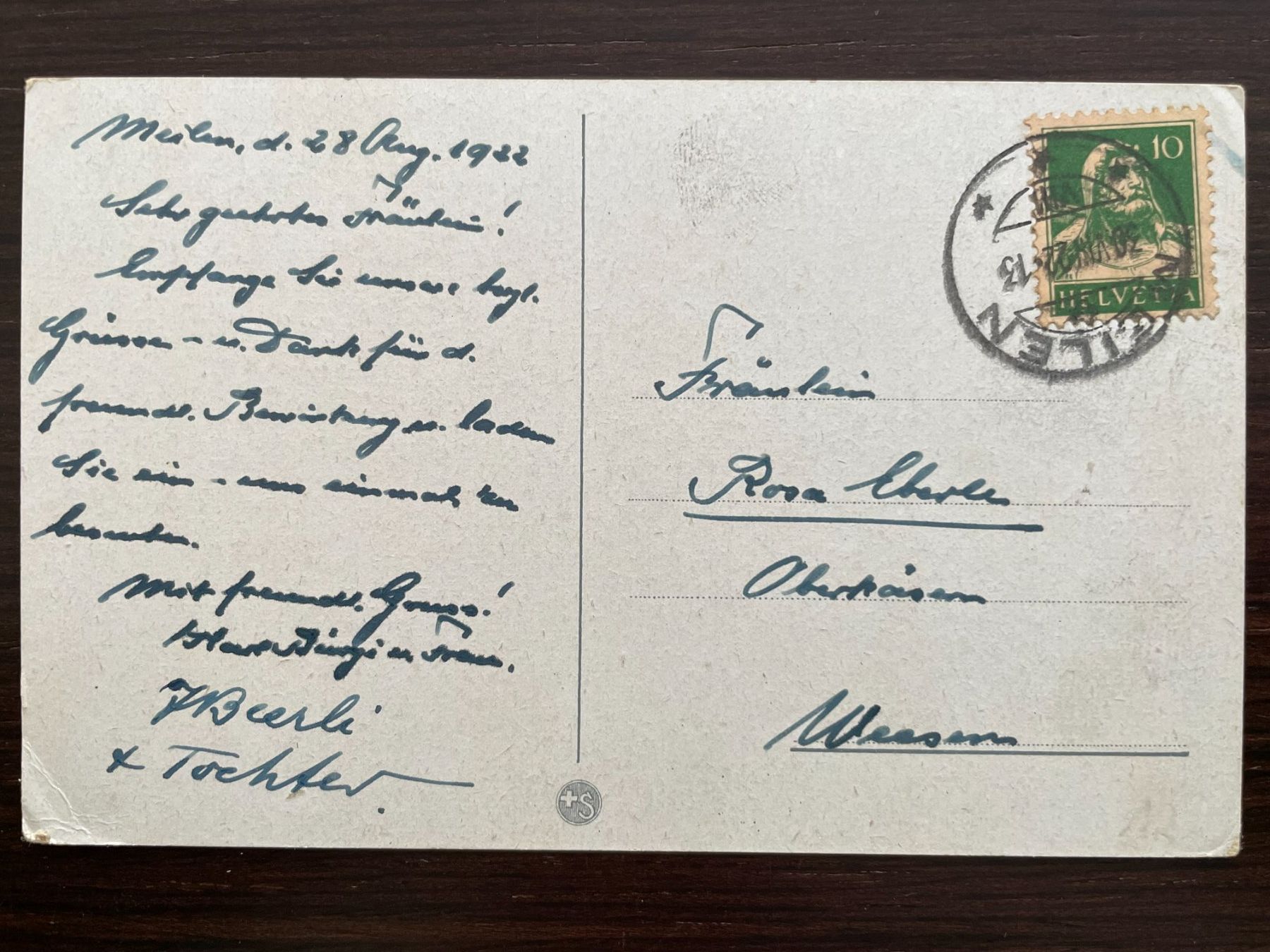 Cartoline postali: MEILEN Hohenegg, 4 Ansichtskarten mit Flieger-Postkarte – Usato da Wald ZH venduto da TLILEF 8