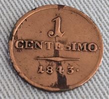 Münze 1 Centesimo 1843 Regno Lombardo Veneto Kupfer