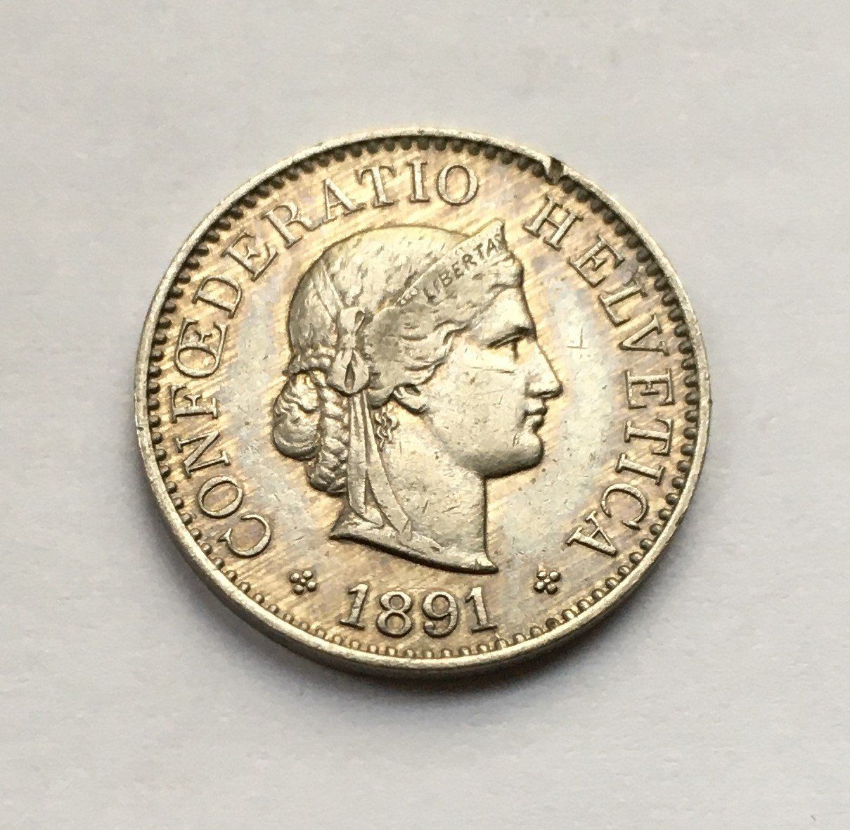 Tutti le monete: 1891 5 Rappen – Usato da Kirchberg SG venduto da Helveticus00