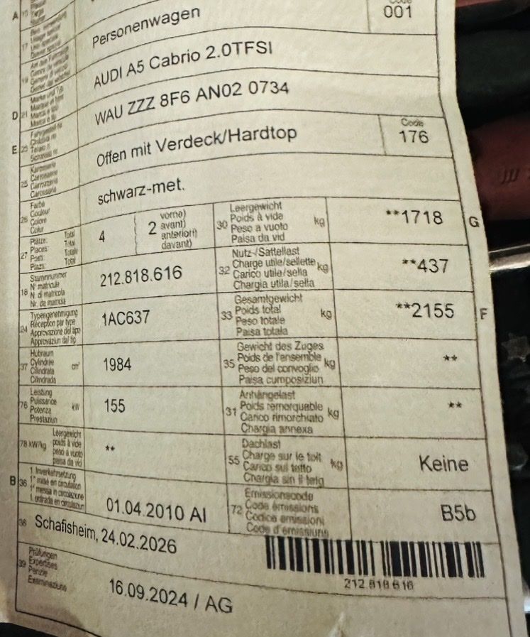 Audi Automobili: Audi A5 2.0 TFSI Cabriolet – Usato da Muri AG venduto da Fat_M2007 9