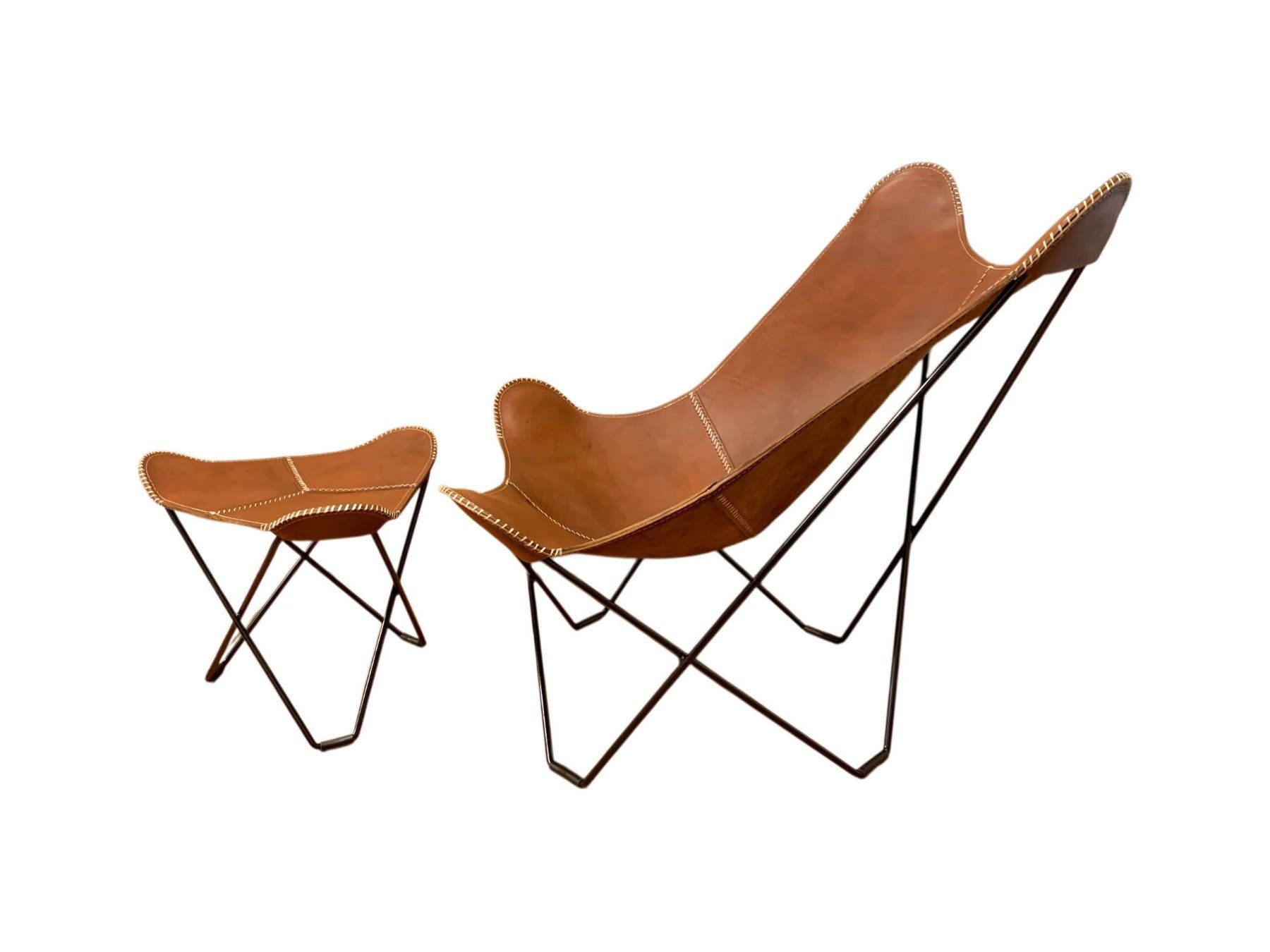 Poltrone: Poltrona Butterfly - BKF Brown + poggiapiedi – Nuovo e nell'imballaggio originale da Arbedo venduto da patagonialeatherrugs 2