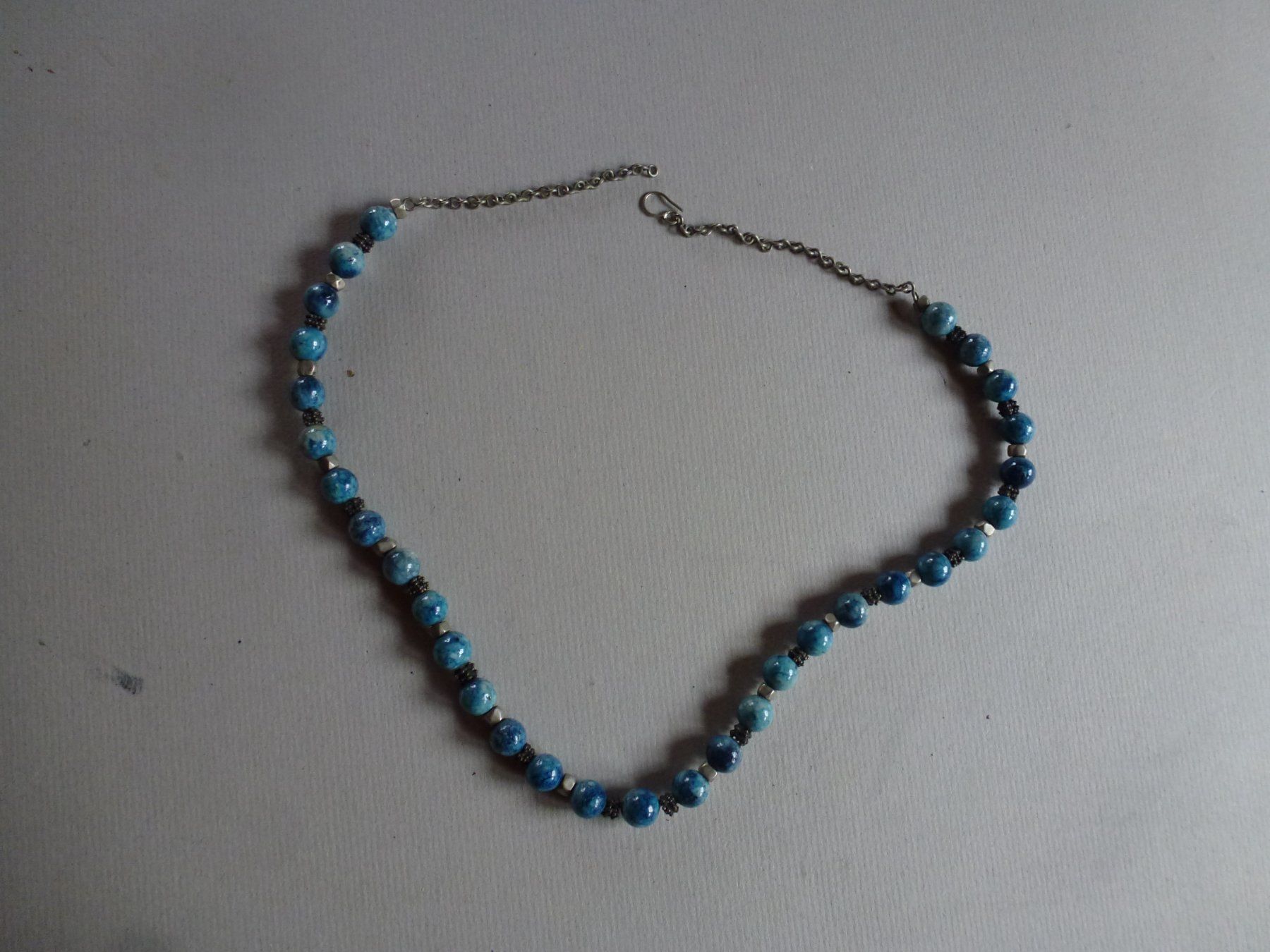 Catenine: Türkis-Hals-Kette versilbert, Länge ca. 60 cm – Nuovo (secondo la descrizione) da Mühlrüti venduto da Dadadachs 1