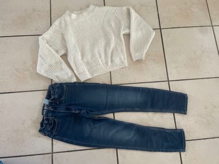 H&M Set: Jeans Skinny Fit & Strickpullover, Gr. 134