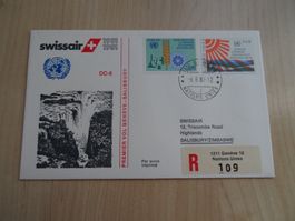 Flugpostbrief Swissair DC-8  6.8.82 Genève-Salisbury