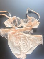 Damen Unterwäsche Set BH und Slip Farbe Nude neu