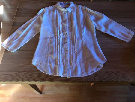 Sehr schöne weisse Leinen-Bluse Gr. 38