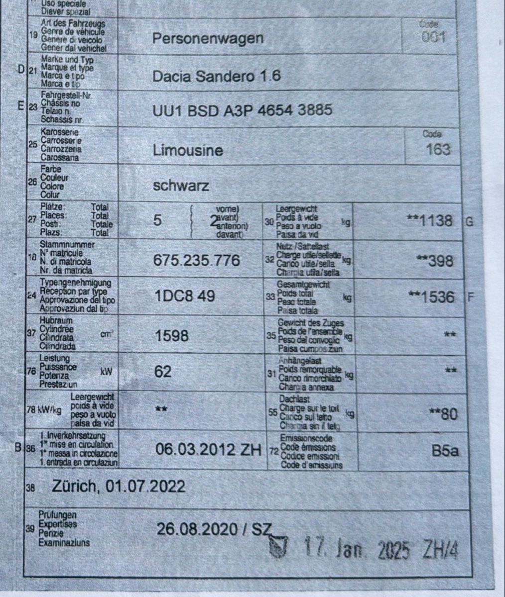 Automobili: Dacia Sandero 1.6  – Usato da Wallbach venduto da SchnellAutomobile 9