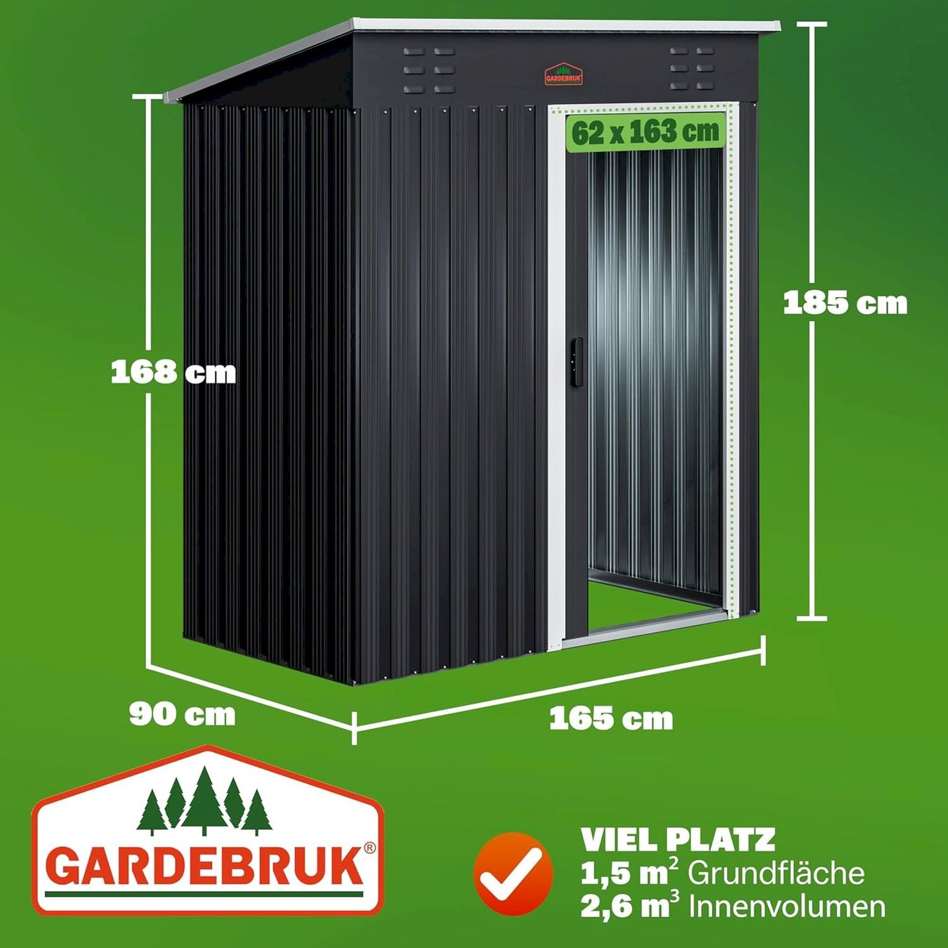 Gartenhäuser & Gewächshäuser: GARDEBRUK Gerätehaus Anthrazit – Neu und originalverpackt aus Bottighofen von zaap 1