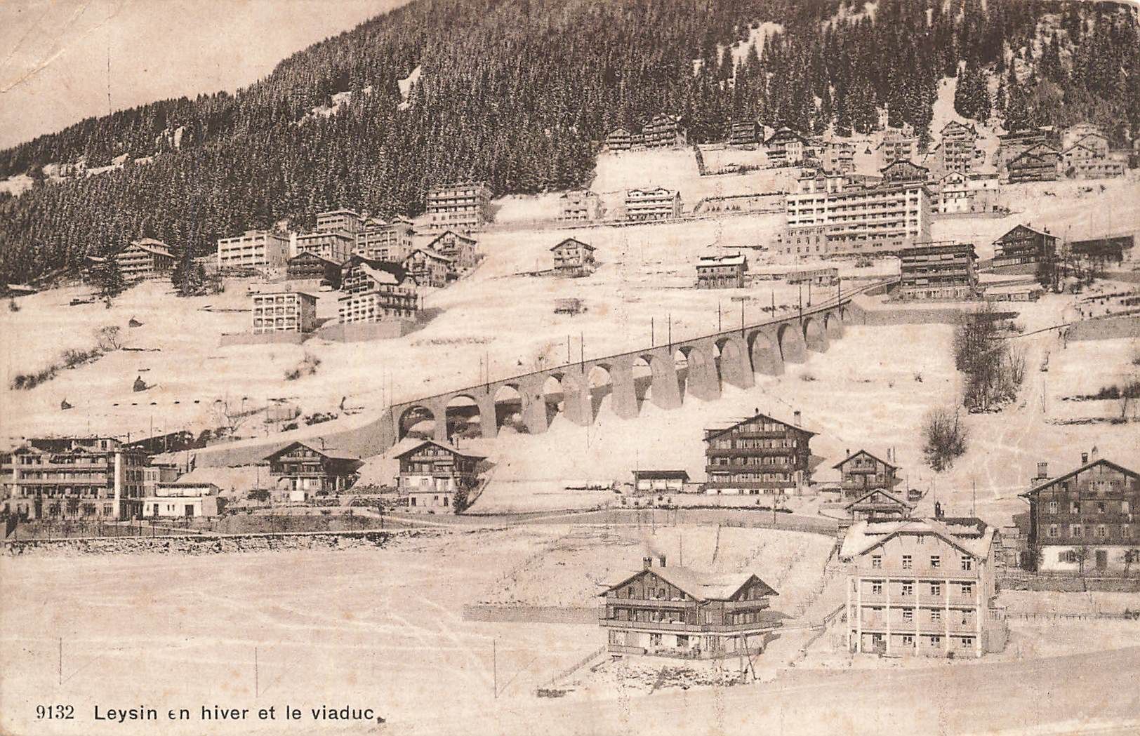 Cartoline postali: Leysin hiver viaduc – Usato da Biasca venduto da Blenio71