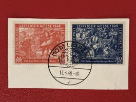Paire timbres Leipziger Messe 1949 oblitérés bon état