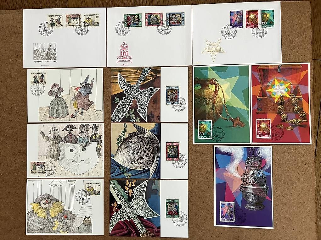 Tutti i francobolli: Ersttagsbriefe FDC Lichtenstein Dez. 1981 - März 1995 – Usato da Leuggern venduto da Maceio100 4