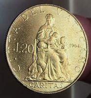 VATIKAN 20 LIRE 1964 UNZ. *SEHR RAR*