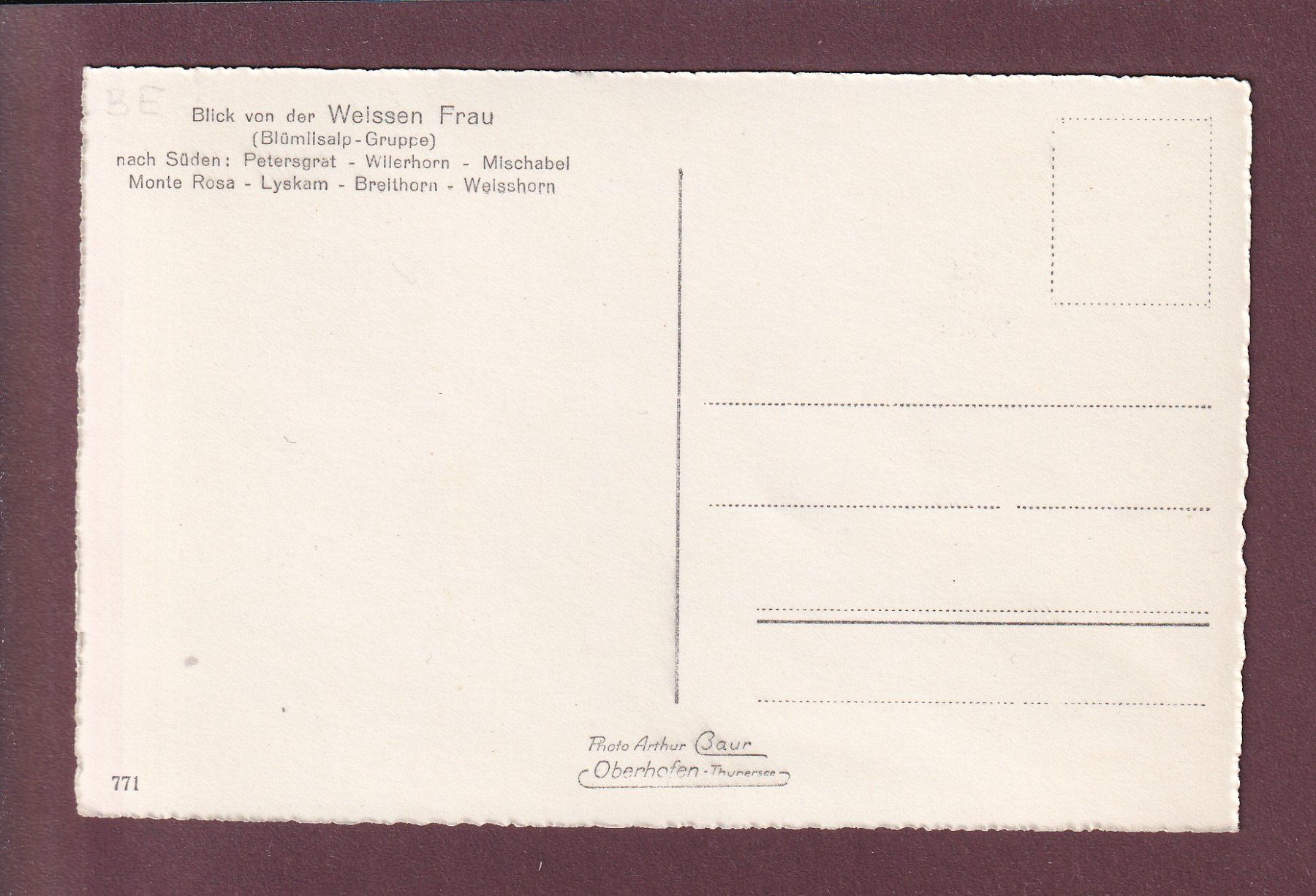 Cartoline postali: Blick von WEISSE FRAU – Usato da Pully venduto da nicecards 1
