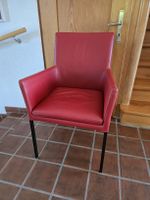 Stuhl rot Leder 2 Stk