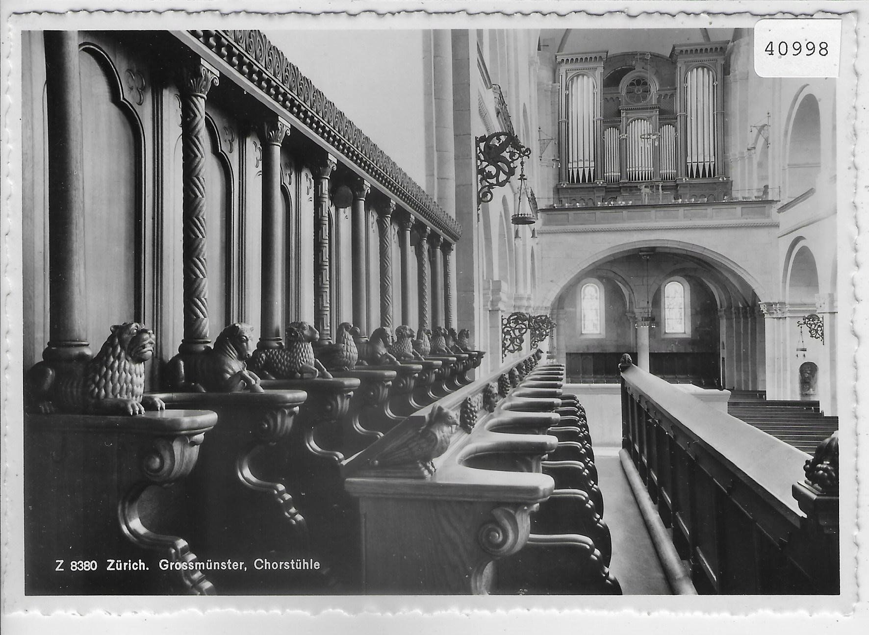 Ansichtskarten: Zürich - Grossmünster, Chorstühle – Gebraucht aus Ettingen von Kartenplanet