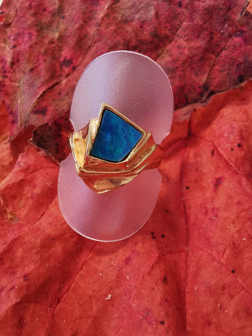 Anelli: 18Kt. Gelbgold Damenring mit wunderschönem Opal – Nuovo e nell'imballaggio originale da Dierikon venduto da Buntspecht-10 7