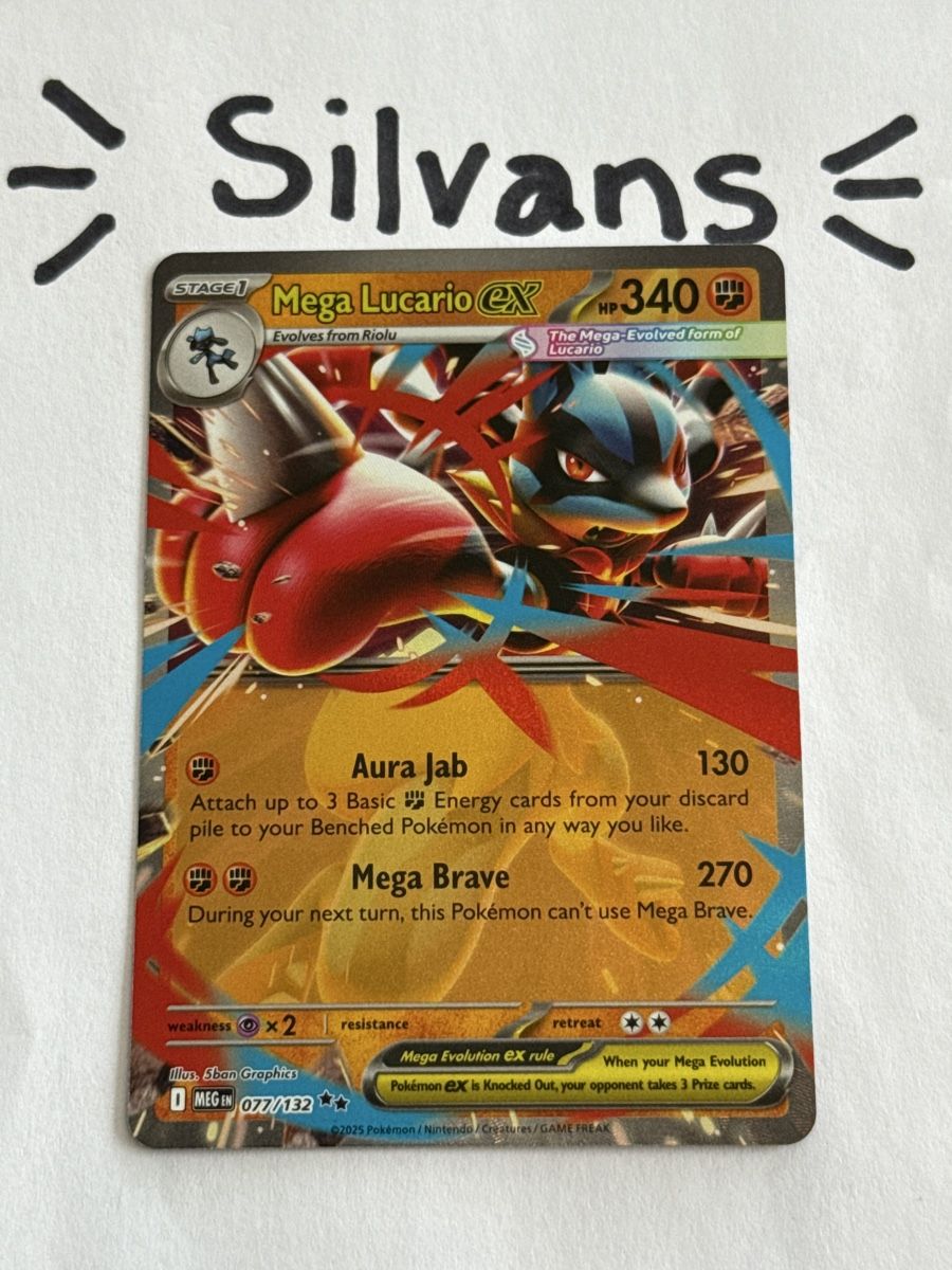 Pokémon Carte collezionabili: Mega Lucario ex MEG 077 Mega Evolution Englisch – Nuovo (secondo la descrizione) da Wil SG venduto da Silvans