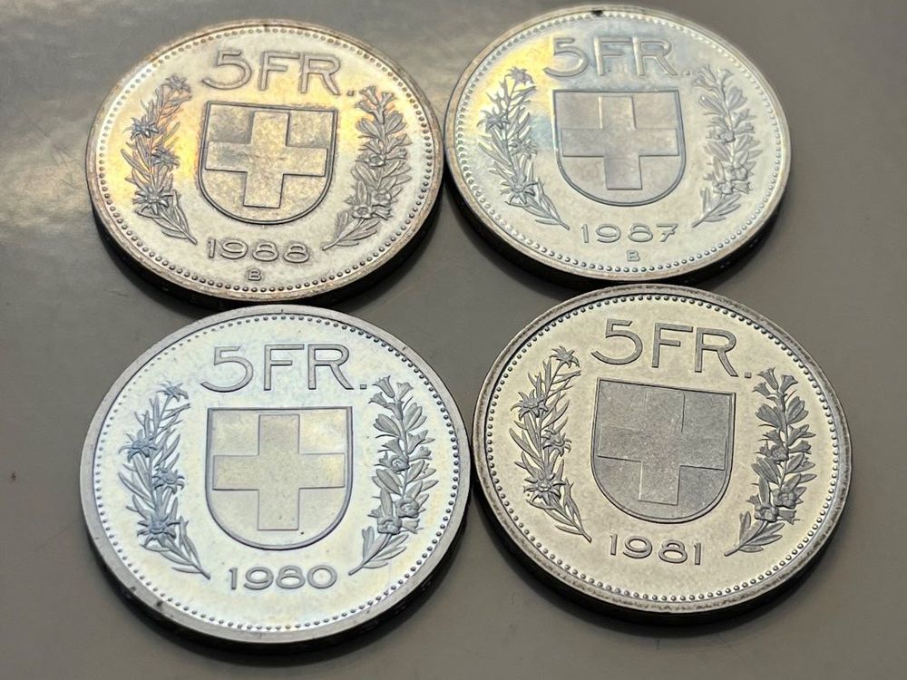 5 Franken 1980 - 1988 (4 Stück) | Kaufen auf Ricardo