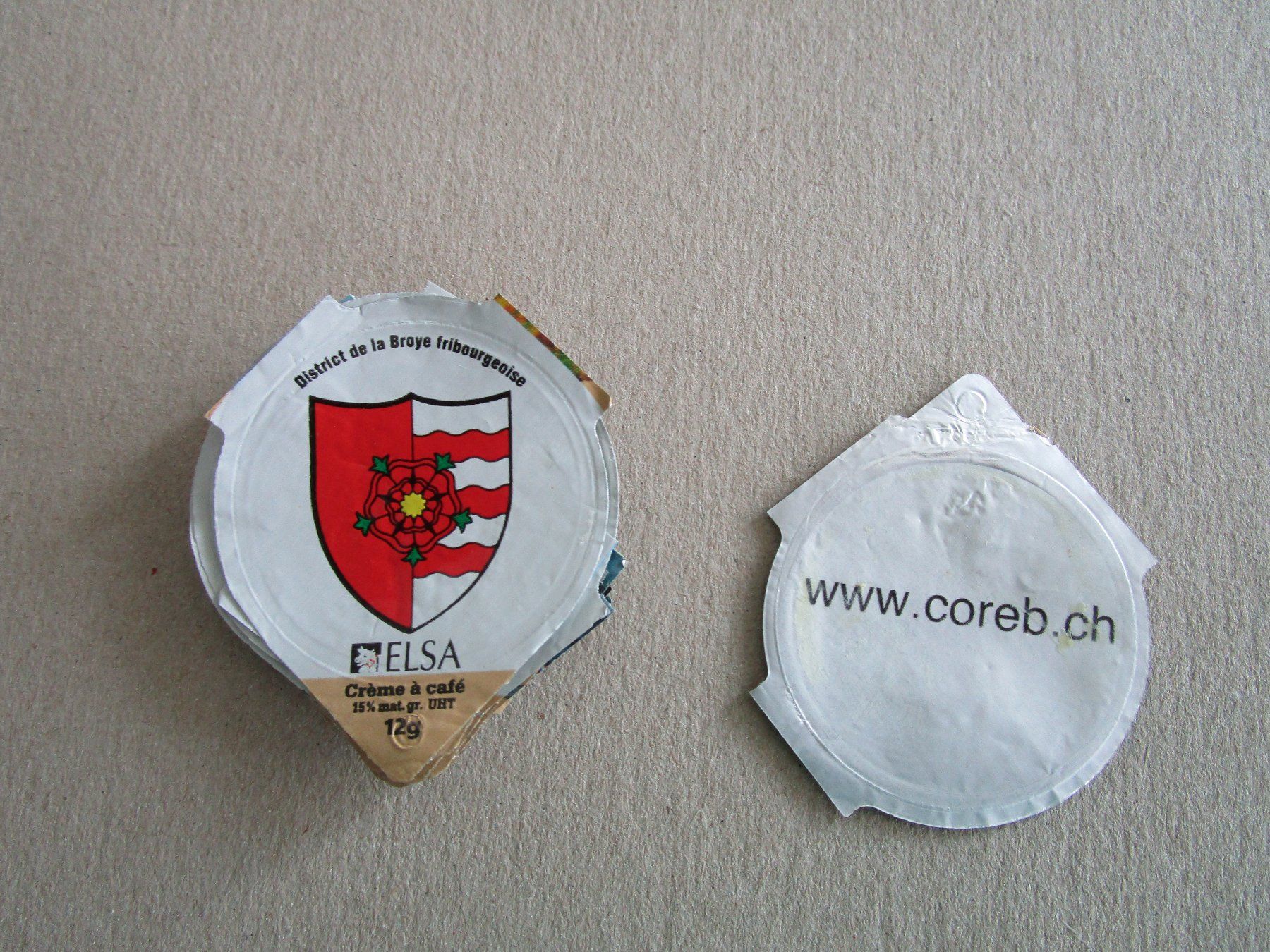 Kaffeerahmdeckel: KRD Bezirk Broye Serie 6.134 – Gebraucht aus Grenchen von Bass25