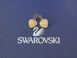 Swarovski Ohrringe neu und original, Herzen, 18k vergoldet