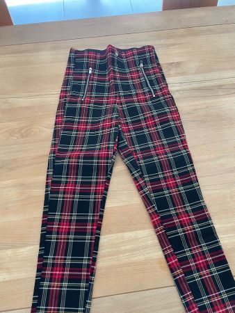 Pantalon écossais Zara XS zippé tendance