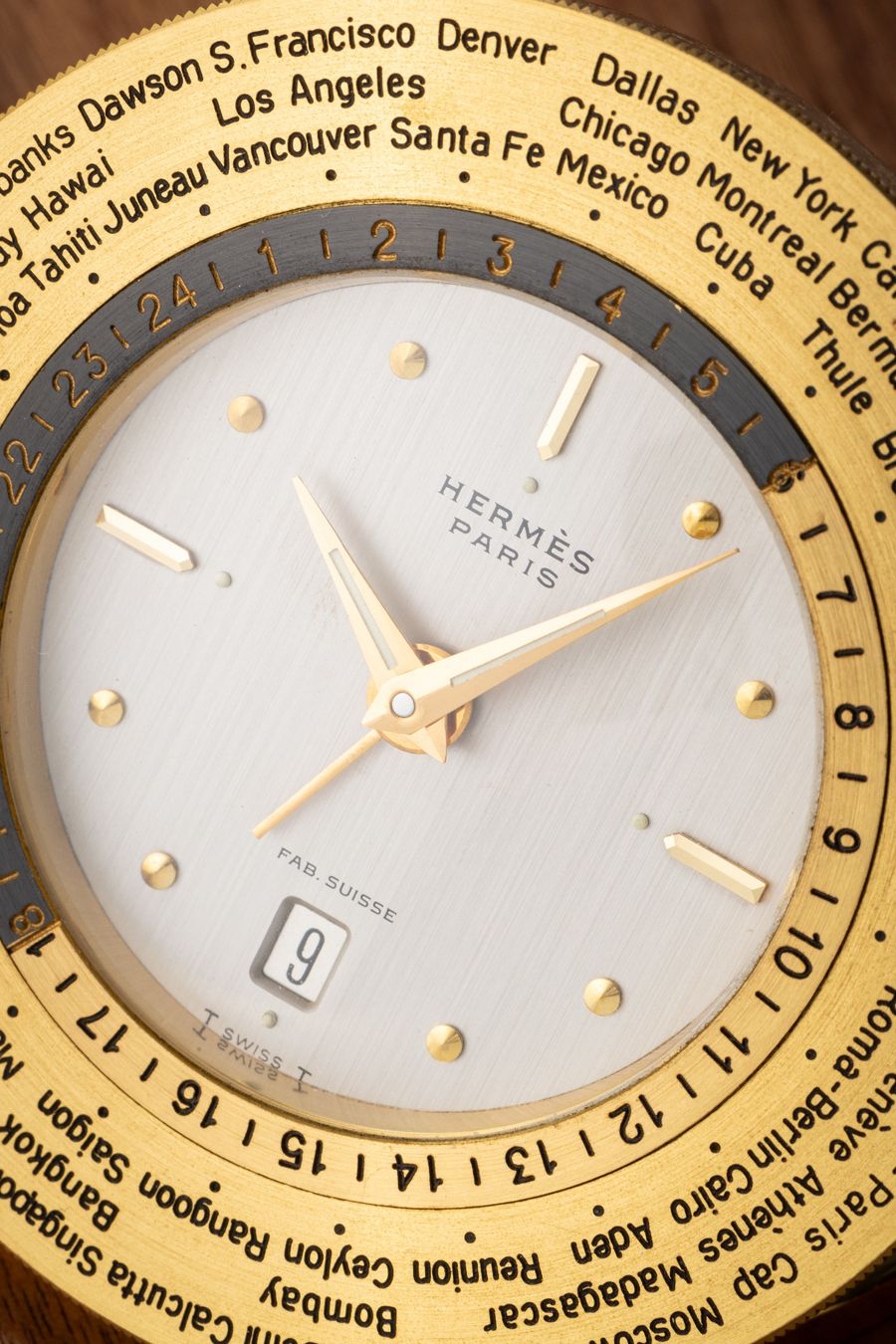 Hermès Orologi da terra & Orologi da parete: Very Rare - HERMÉS Paris - World Time Table Clock with Case – Usato da Zürich venduto da KE-Sales 3