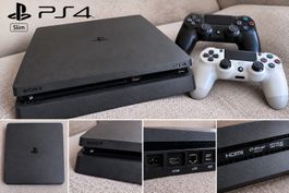 Sony PlayStation 4 Slim PS4 – Spielkonsole mit 2 Controllern