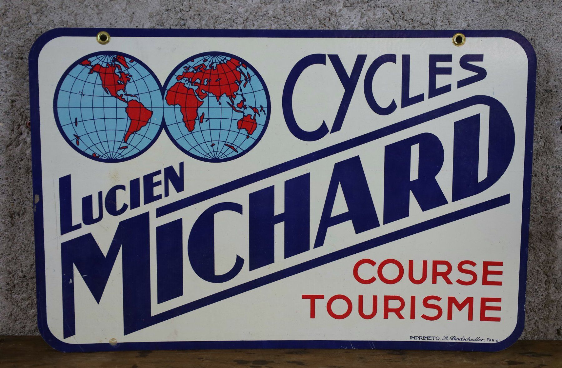 Insegne: doppelseitiges Blechschild "Cycles Lucien Michard" Fahrrad – Usato da Birrwil venduto da brandschatz_birrwil 1