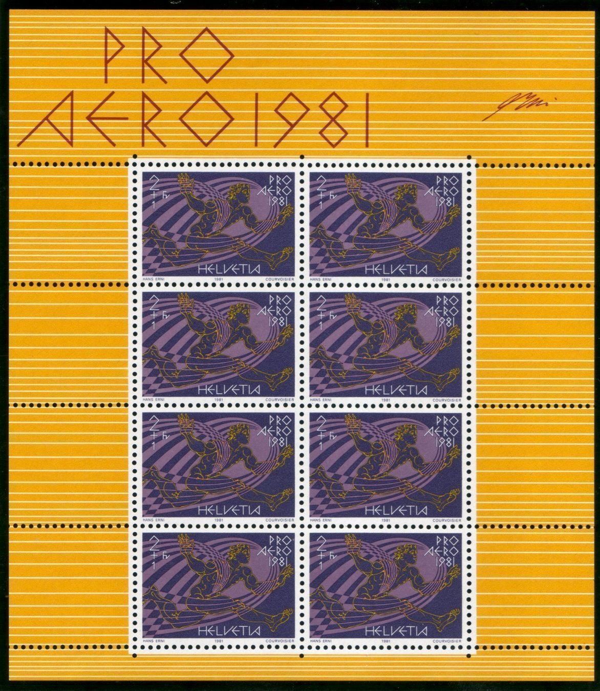 Alle Briefmarken: Pro Aero 1981 SBK Nr. FO48 Kleinbogen ** – Gebraucht aus Remetschwil von Hofiii