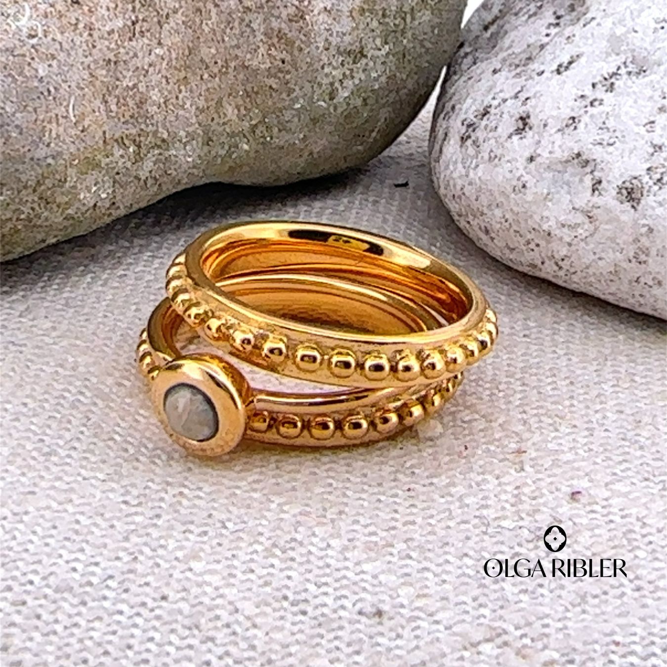 Olga Ribler Anelli: Ring SET Edelstahl Grösse 56 – Nuovo (secondo la descrizione) da Luzern venduto da Schmuckoutlet 1
