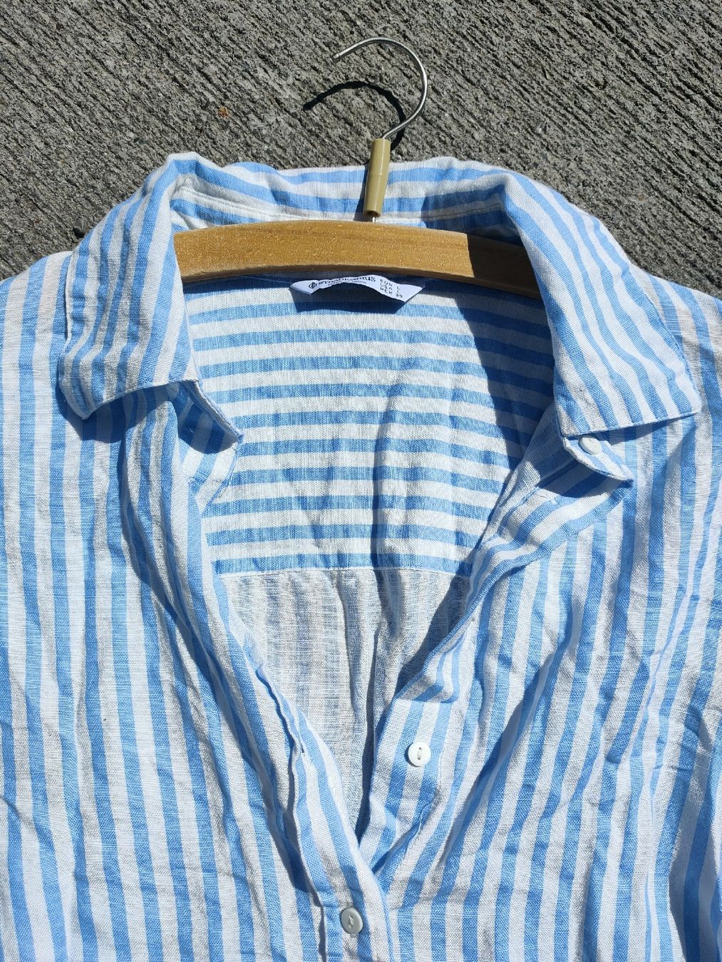 Stradivarius Camicette: Stradivarius Hemdbluse Streifen Weiss-Hellblau Gr. L – Nuovo (secondo la descrizione) da Horgen venduto da Lulusa 2