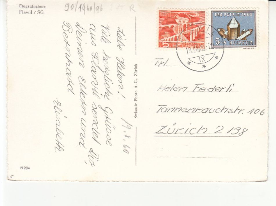 Ansichtskarten: Flawil Flugaufnahme 1960 – Gebraucht aus Bürglen TG von StampGraf 1