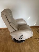 Relax Sessel Leder beige verstellbar guter Zustand