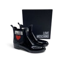 Bottines de pluie Love Moschino noires, pointure 39