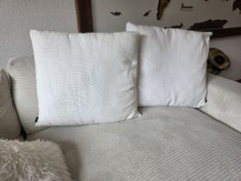 2x Kissen von Maisons du Monde, 50 x 50 cm,crèmeweiss