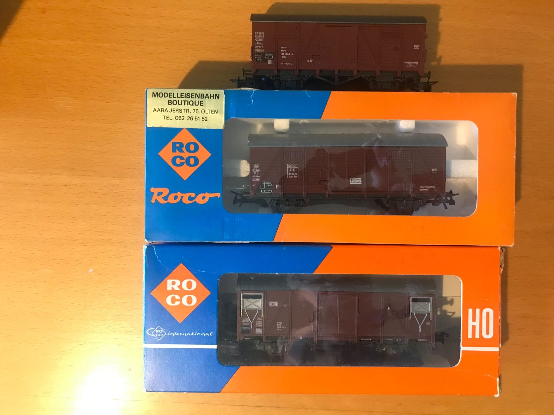 Roco Modellini di ferrovie: 3x Roco DB Güterwagen – Usato da Luzern venduto da mey_s13