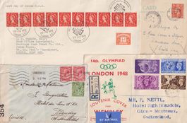 1948-1960 GROSSBRITANNIEN 4 unterschiedliche Belege
