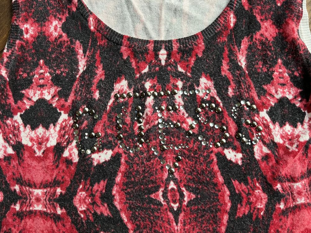 Guess Top Shirt Bluse rot Schlangenmuster S (Gebraucht) in