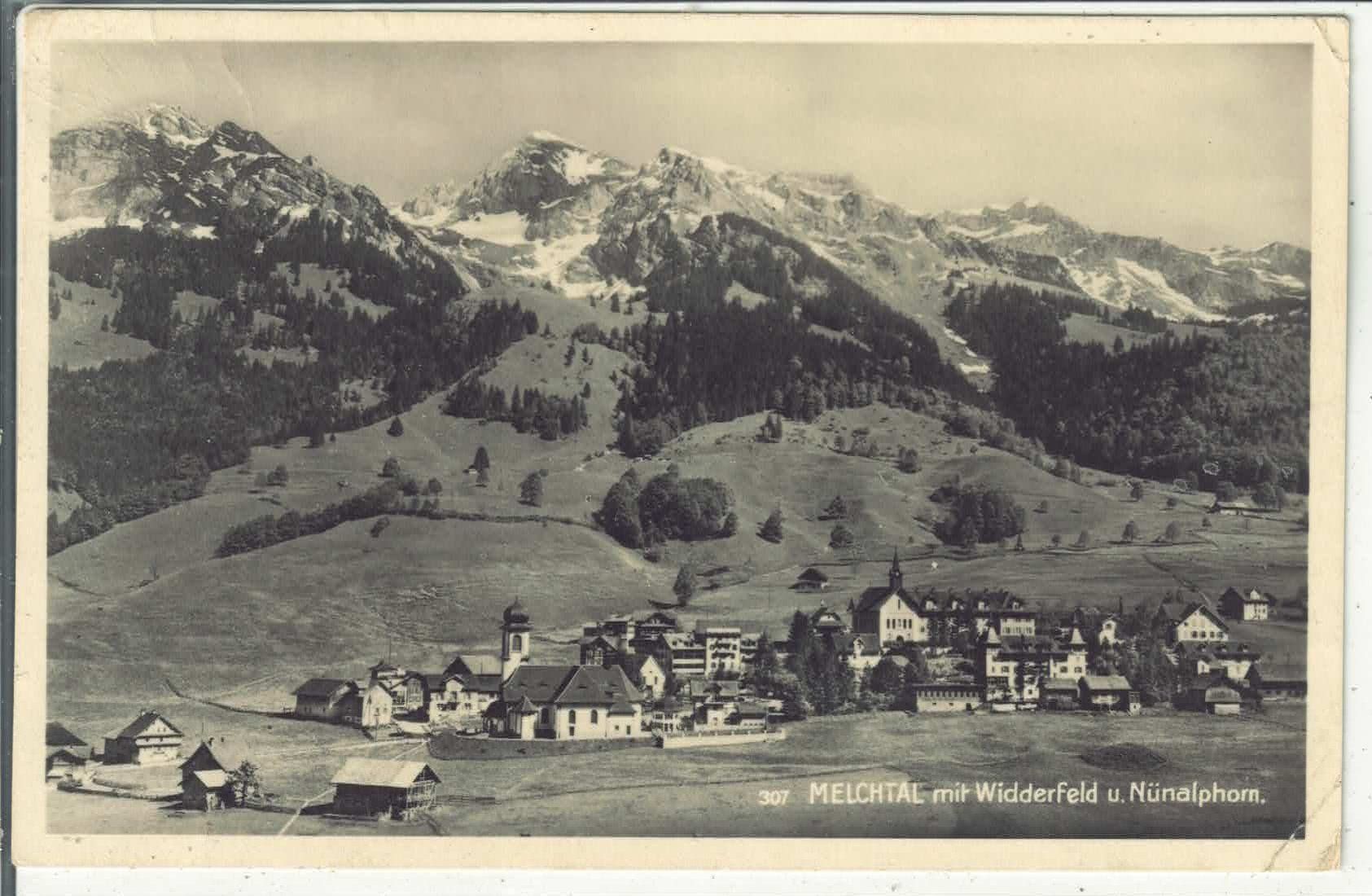 Ansichtskarten: Melchtal mit Widderfeld und Nünalphorn – Gebraucht aus Ettingen von Kartenplanet