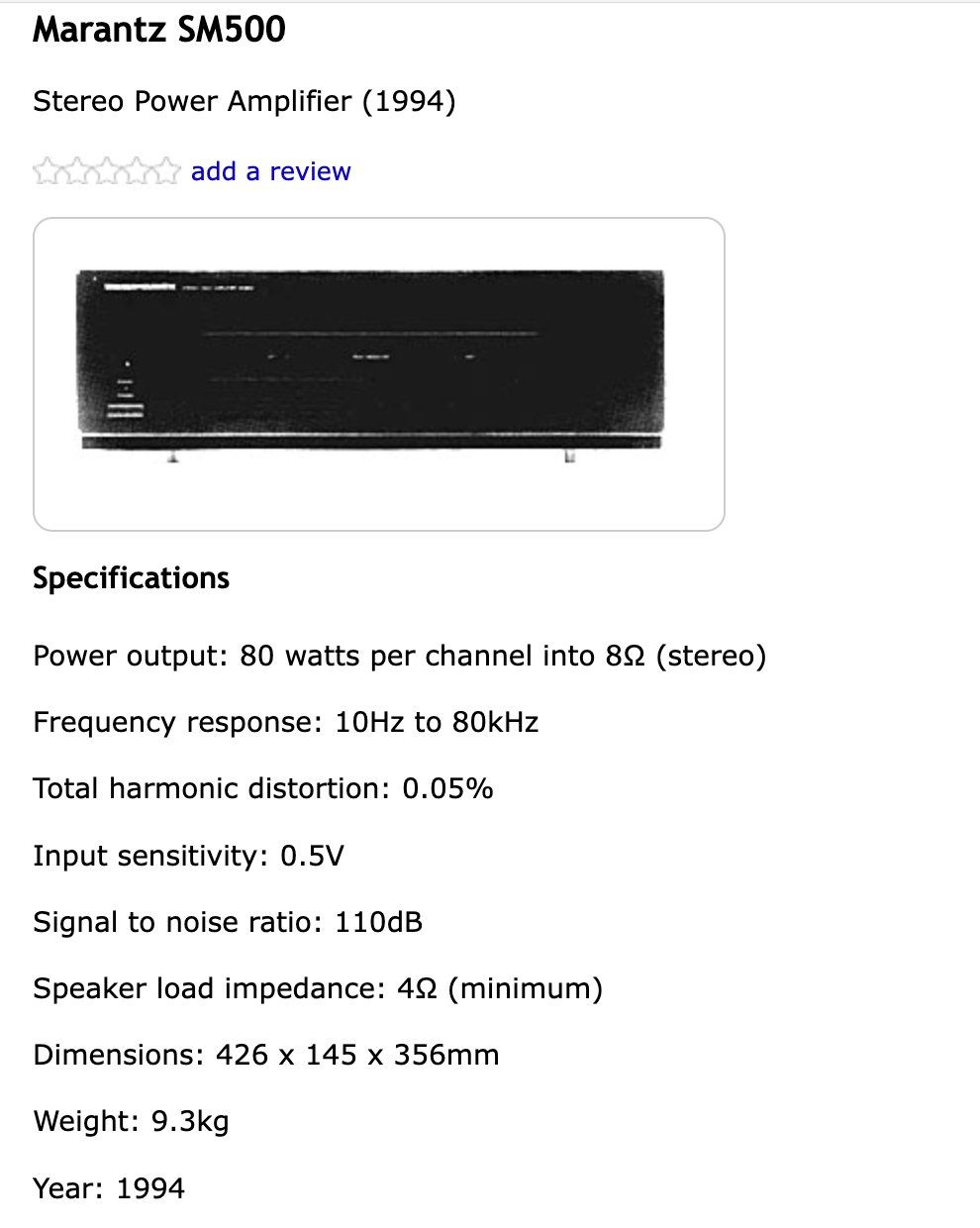 Amplificatori: Marantz SM-500 – Usato da Windisch venduto da Marchiondi 5