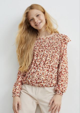 Mädchenbluse mit silbernen Fäden 134 *NEU mit Etikett 